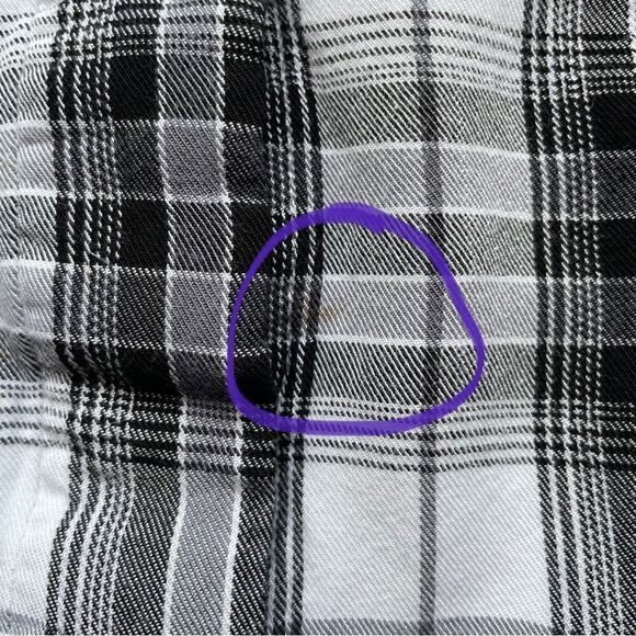 Sam Edelman Black and White Riley Flannel Boyfriend Shirt - Size: Small - Picture 12 of 14